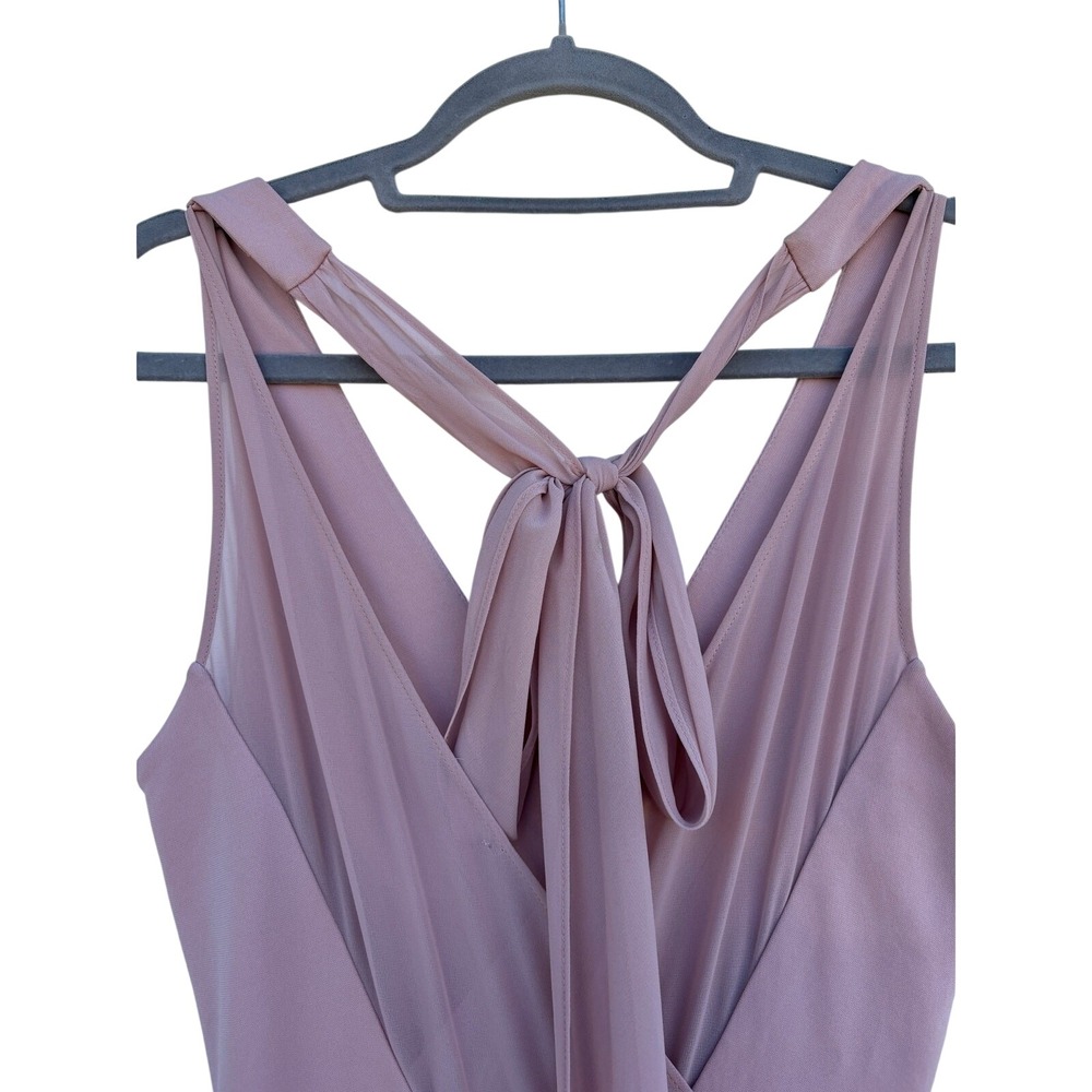 BHLDN Maxi Dress, Rose, Sheer Back Panels, Tie‎ Back, Long, Sz 4 - Picture 3 of 11